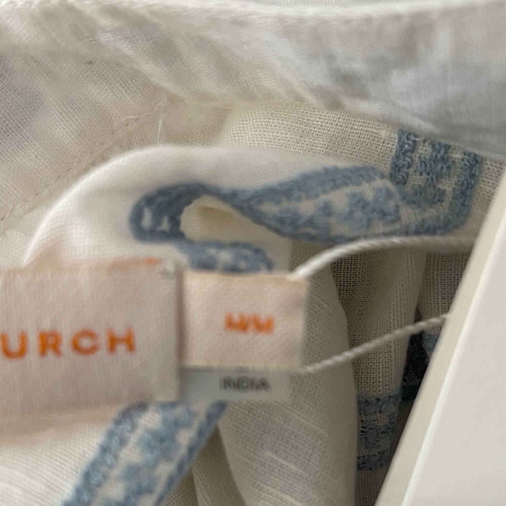 Tory Burch Light Blue and White Striped Midi Dress - Picture 12 of 16